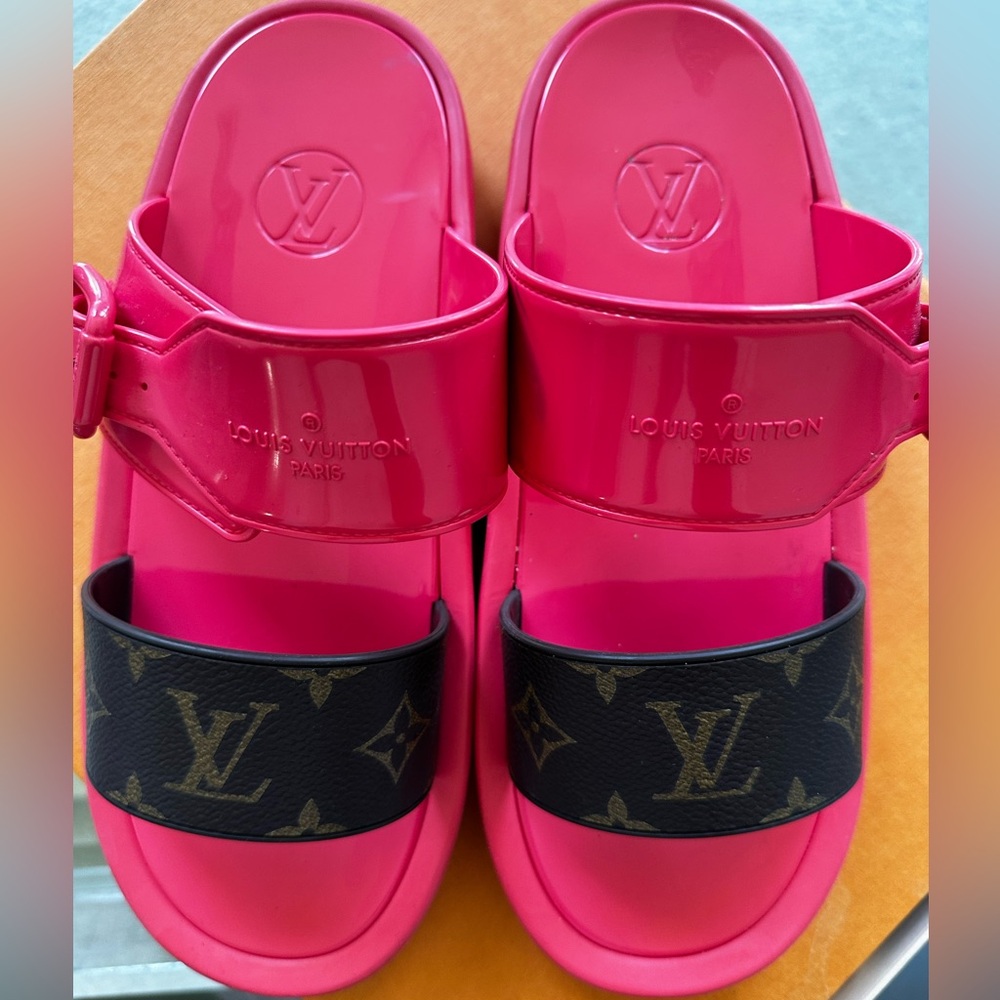 Sunbath Monogram Flat Mules